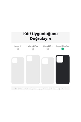 Apple İphone 15 Pro Max Uyumlu Kılıf Glow Taşlı Silikon Kılıf Kablosuz Şarj Siyah