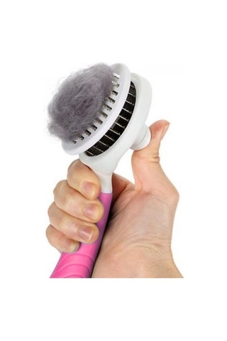 Pet Tarak Kedi Fırçası Saç İlk Köpek Saç Fırçası Pet Kendinden Temizleme İğne Tarak Pembe