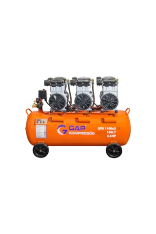 Gap Kompresör Gps1100x3 100 Litre 4,5 Hp Yağsız Sessiz Hava Kompresörü