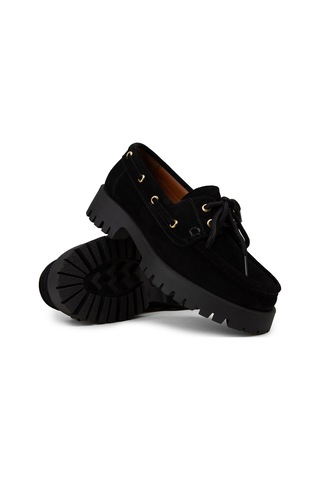 Deery Kadın Hakiki Süet Siyah Marin Loafer - 02036zsyhc01