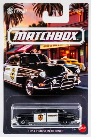 2025 Matchbox 1951 Hudson Hornet Black Sherıff Siyah - Beyaz 2025 Matchbox 1951 Hudson Hornet Black Sherıff Siyah - Beyaz