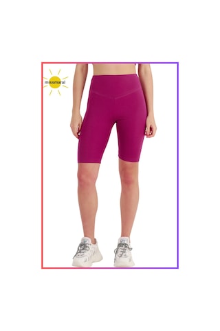 Missmaral Kadın Yüksek Bel Toparlayıcı Kısa Spor Tayt Biker Şort Basics Casual & Comfort Mürdüm 1070 MÜRDÜM