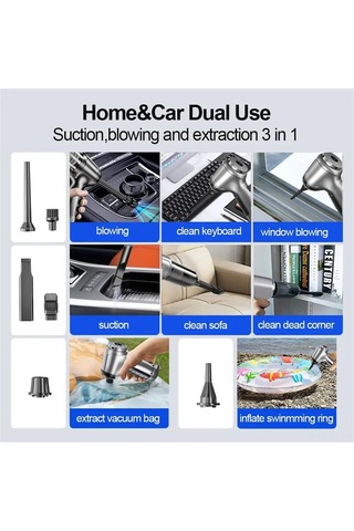 Yifomall Güçlü 19000pa Emişli Kablosuz Araç Ve Ev Temizleme Şarjlı El Süpürgesi - 4000mah Batarya 111 Karakter