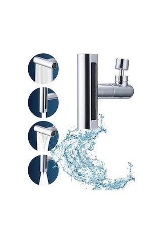 Krom Tasarruflu 4 Modlu Ayarlanabilir Musluk Başlığı Lavabo Batarya Fiskiye Ucu Perlatör