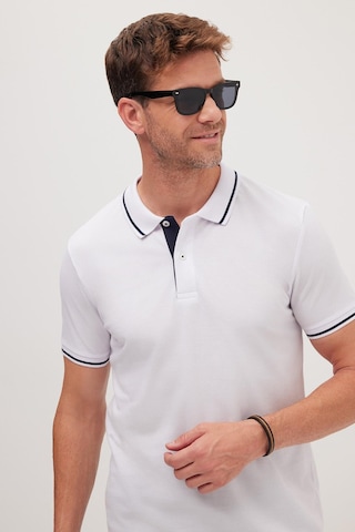 Tudors Erkek Slim Fit Dar Kesim %100 Pamuk Yumuşak Dokulu Serin Tutan Kumaş Düz Pike Beyaz Polo Yaka Tişört-42245 Beyaz
