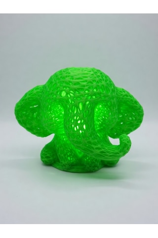 Sevimli Fil Çocuk Odası Gece Lambası 3d Tasarım Led Işıklı Masaüstü Mesh Dekor Hediyelik Yeşil