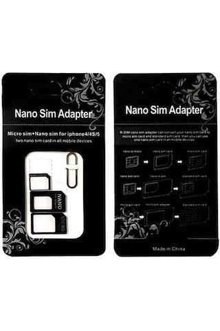 Sim Kart Adaptör Set Artı Sim Kart Çıkartma Iğnesi