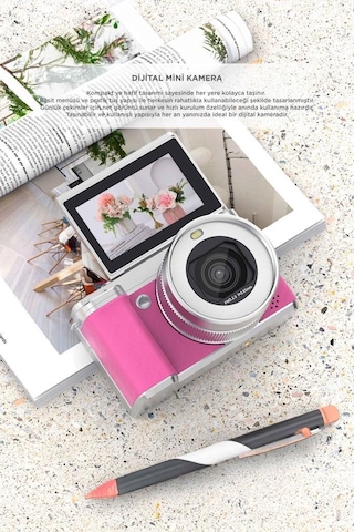 Torima CMR45 Dijital Mini Fotoğraf Video Kamera Pembe