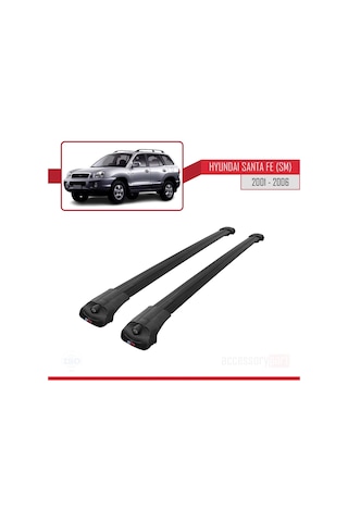Hyundai Santa Fe Sm 2001-2006 Arası İle Uyumlu Ace-1 Ara Atkı Tavan Barı Siyah