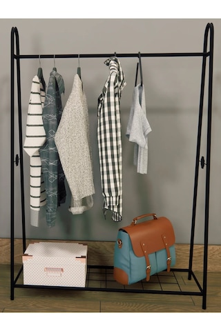 Askılık Modern Konfeksiyon Elbise Askısı Siyah