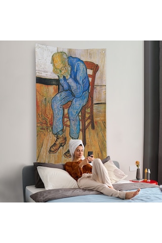 Acı Çeken Yaşlı Adam Sonsuzluğun Eşiğinde Duvar Örtüsü - Vincent Van Gogh-7442