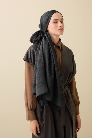İmannooor İman I Kafes Siyah Tencel Pamuk İpek Şal 70x200