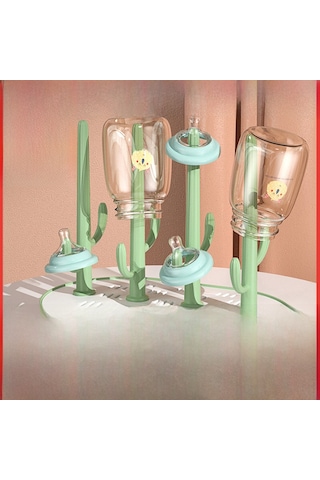 Reedark Yeni Kaktüs Desenli Yeşil Bebek Biberon Kurutma Rafı - Çok Fonksiyonlu, Ayırırlanabilir Ve Taşınabilir Meme Sütü Aletleri沥干 Seti