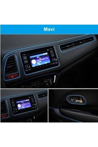 Volkswagen Tiguan Araç Içi Mavi Renk 5 Metre Torpido Ip Trim Fitili