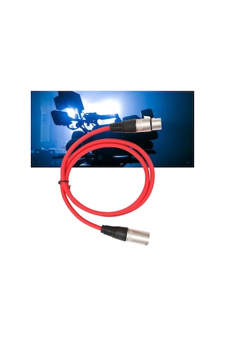 Mikrofon Kablosu 10 M - Xlr Erkek Xlr Dişi Kırmızı