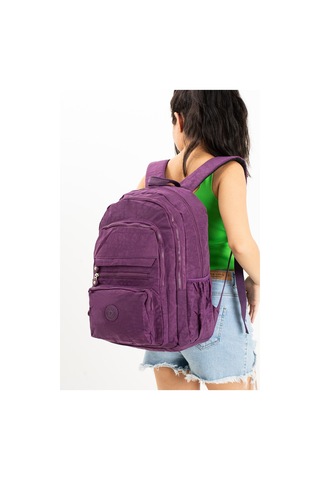 Çanta Trend I Thal Maymuncuk Hediyeli Ultra Hafif Çok Cepli Krinkıl Sırt Çantası Unisex Mor