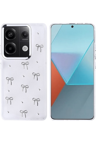 Redmi Note 13 Pro 4g Uyumlu Kılıf Airbag Tasarımlı Simli Şeffaf Zore Kutup Kapak - Yıldız Yıldız