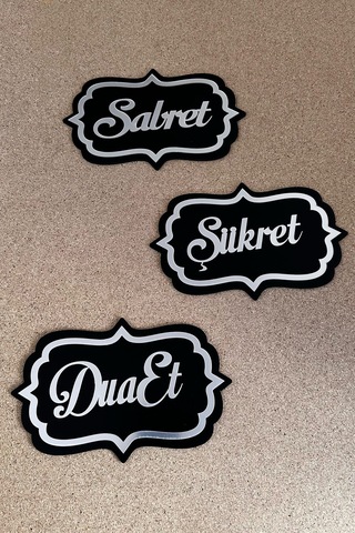 Sabret Şükret Dua Et 3lü Set Duvar Dekoru