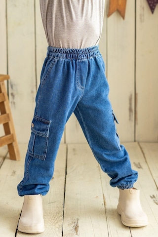 Oliven The Kid Oliventhekid Unisex Kot Kargo Pantolon Mavi Mavi