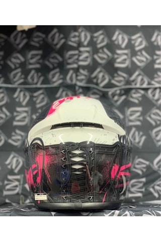 Shoeı Nxr Profesyonel Fullface Kask Beyaz - Pembe