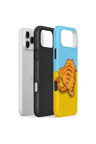 Velvoria Valestra Uykucu Turuncu Kedili Apple Apple iPhone Uyumlu 18 Pro Max Darbe Korumalı Kılıf Valestra Select - Uykucu Turuncu Kedili