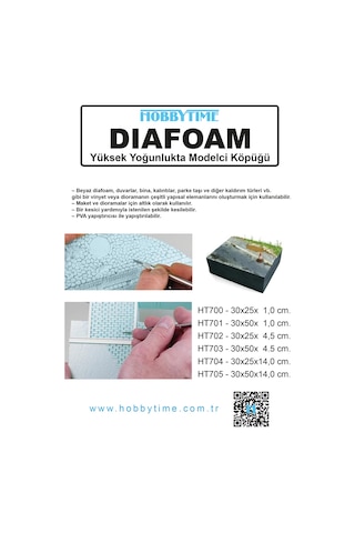 Diafoam 30x50x14 Cm. Yüksek Yoğunlukta Modelci Köpüğü-35946