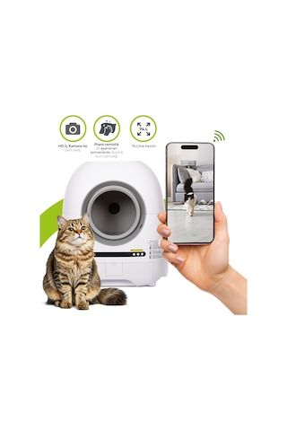 Wero Akıllı Kedi Tuvaleti/kum Kabı Pro Beyaz Kameralı