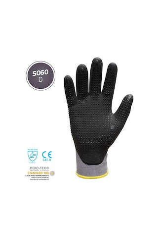 Punta 5060d Nylon/spandex Astar Üzeri 3/4 Dotlu Mikro Köpük Nitril Kaplı İş Eldiveni