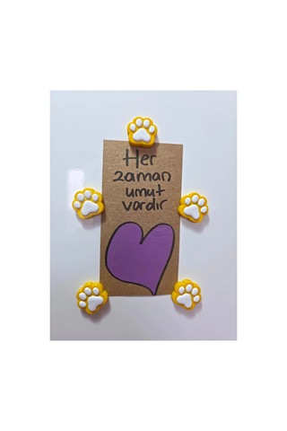 5'lı Mini Kedi Pati Buzdolabı Magneti