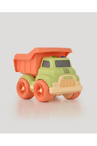 Let's Be Child Sesli Ve Işıklı Minik Kamyon 31016 Yeşil - Turuncu Kasalı, Çocuklar İçin Oyuncak Kamyon