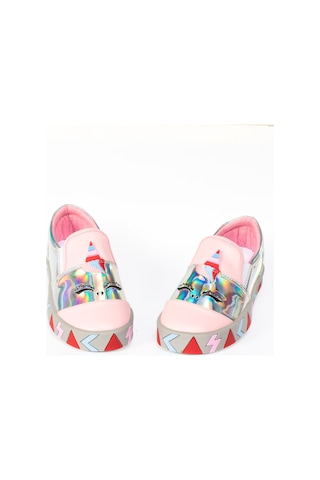 Unique Kısa Hologram Ortopedik Kız Çocuk Sneakers Gri