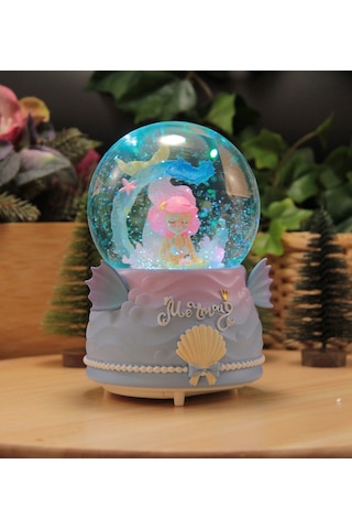 Deniz Kızı Kar Motorlu, Işıklı Ve Müzikli Mega Boy Kar Küresi-1
