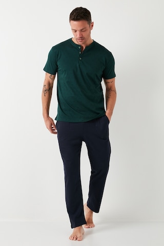 Buratti Pamuklu Beli Lastikli Regular Fit Kısa Kollu Erkek Pijama Takımı 6572009 Yeşil