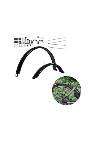 Trendooze Homyl Bisiklet Ön Ve Arka Çamurluk Takımı 26 Inç Siyah Lastik İçin Siyah