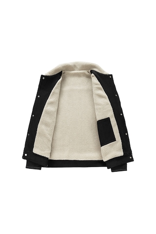 Açık Hava Eğlence Artı Kadife Kalın Bol Sıcak Erkek Ceketi Siyah