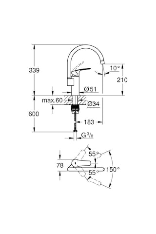 Eurosmart Tek Kumandalı Eviye Bataryası - 33202003
