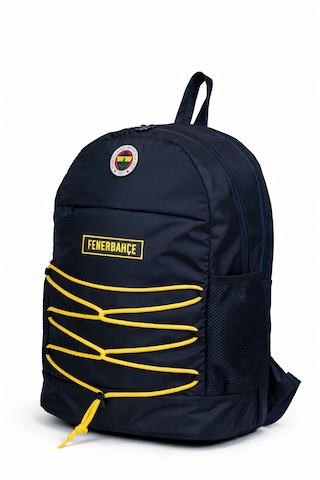 Fenerbahçe Lisanslı İpli Sırt Çantası - 3 Bölmeli Laptop Gözlü Sarı Lacivert Okul Çantası Çok Renkli