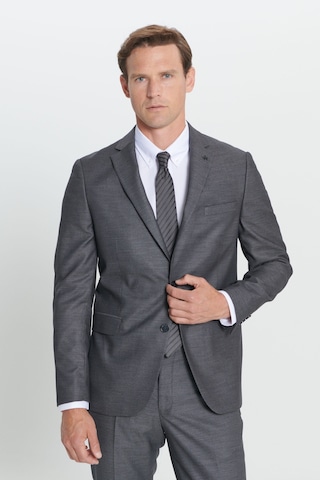 AC&Co / Altınyıldız Classics Erkek Antrasıt Slim Fit Dar Kesim Mono Yaka Desenli Takım Elbise Antrasıt