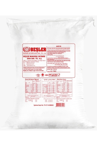 Beşler Özel Amaçlı Pastalık Böreklik Buğday Unu 25 KG