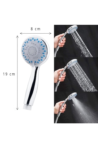 Platin Mafsallı Duş Seti Lüks 3 Fonksiyonlu Başlık 304 Paslanma Krom