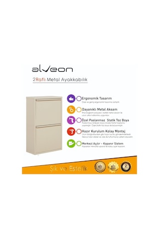 Alv-102 Alveon Metal Ayakkabılık Krem