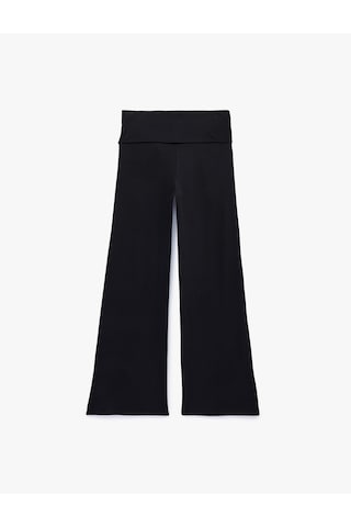 Koton Beli Bağlama Detaylı Modal Geniş Paça Pantolon Siyah 6sal40084ık