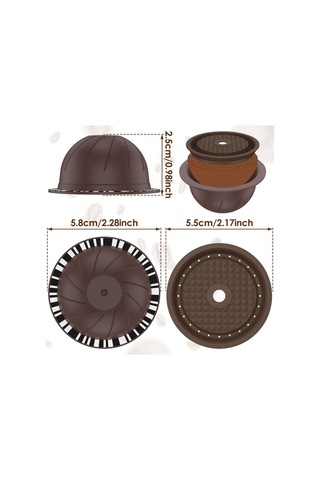 5 Adet Vertuo Tekrar Kullanılabilir Kahve Kapsülü, 2 Adet Silikon Kapaklı Kahve Kapsülü, 1 Adet Kaşık Ve Fırça 150 Ml Diğer