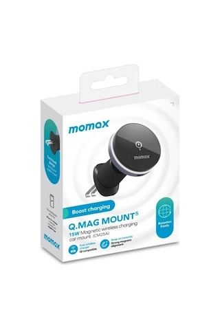 Q.mag Mount5 15w Magnetic Wireless Şarjlı Araç Telefon Tutucu Usb-c To Usb-c Cable Siyah