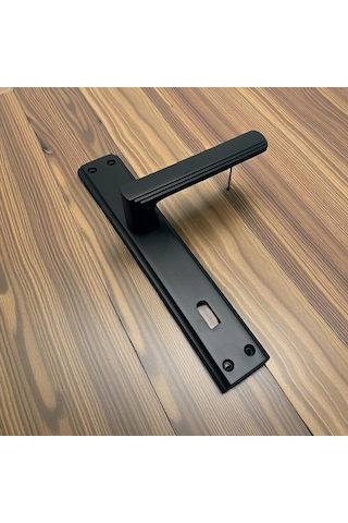 İbiza Mat Siyah Full Zamak Elegant Aynalı Oda Kapı Kolu 1 Takım
