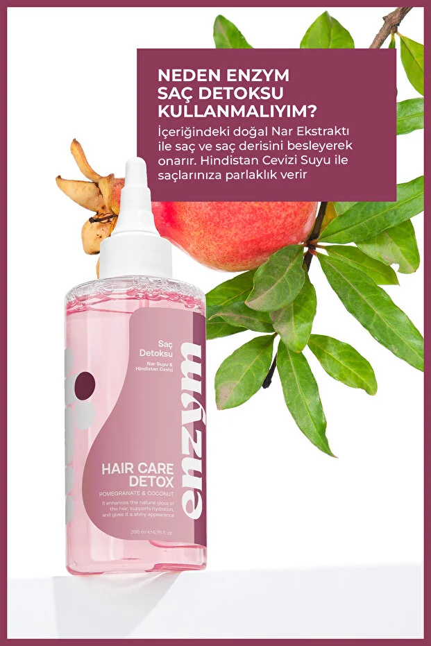 Enzym Cosmetics Doğal Saç Bakım Detoksu Onarıcı Nar Suyu Ve Hindistan Cevizi Tonik 200 Ml