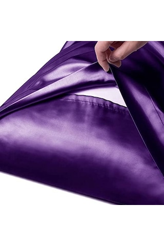 Saten Yastık Kılıfı, Queen Size, Kıvırcık Saçlar, İpeksi Yapı King 50x90 , Lavanta Abanoz