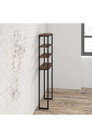 Banyo Rafı Ahşaplı Dekoratif 3 Katlı Banyo Dolabı Kahverengi