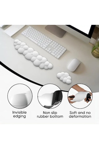 Bulut Bilek Desteği Hafızalı Köpük Mouse Pad Ofis Masaüstü Bilek Desteği Mor