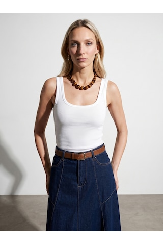 Dilvin 32807 Bra-free Atlet-beyaz